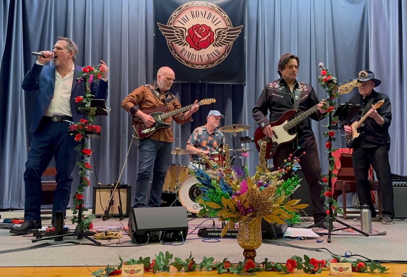 The band on stage